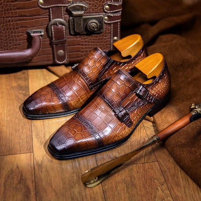 Férfi Hivatalos Cipő Monkstraps Ruhacipő - Kávé