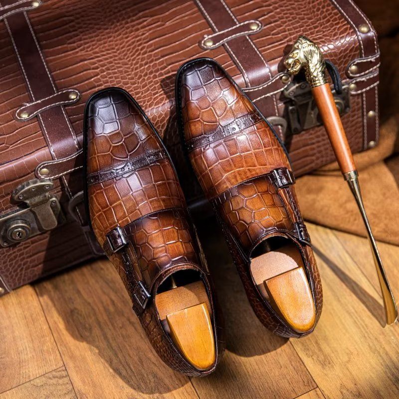 Férfi Hivatalos Cipő Monkstraps Ruhacipő - Kávé