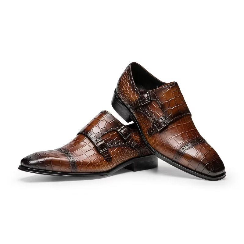 Férfi Hivatalos Cipő Monkstraps Ruhacipő - Kávé