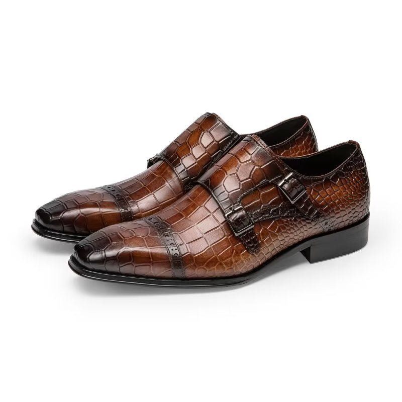 Férfi Hivatalos Cipő Monkstraps Ruhacipő - Kávé