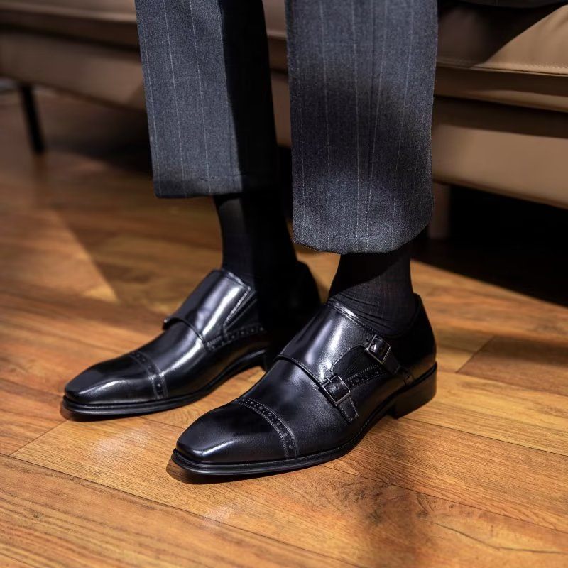 Férfi Hivatalos Cipő Monkstraps Ruhacipő - Fekete