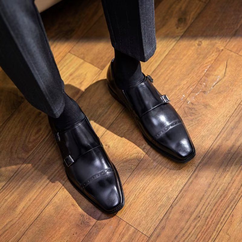 Férfi Hivatalos Cipő Monkstraps Ruhacipő - Fekete