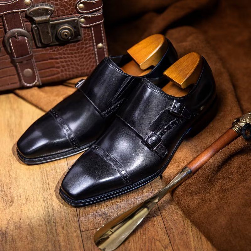 Férfi Hivatalos Cipő Monkstraps Ruhacipő - Fekete