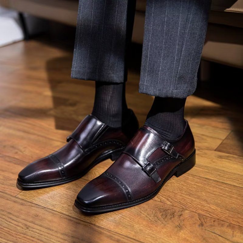 Férfi Hivatalos Cipő Monkstraps Ruhacipő - Kávé