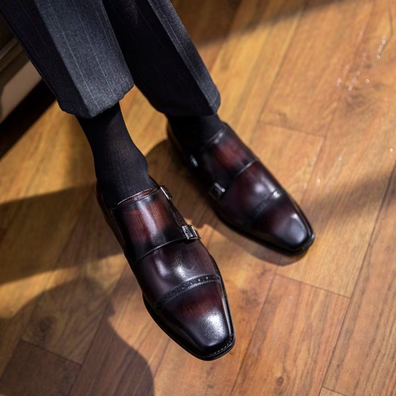 Férfi Hivatalos Cipő Monkstraps Ruhacipő - Kávé