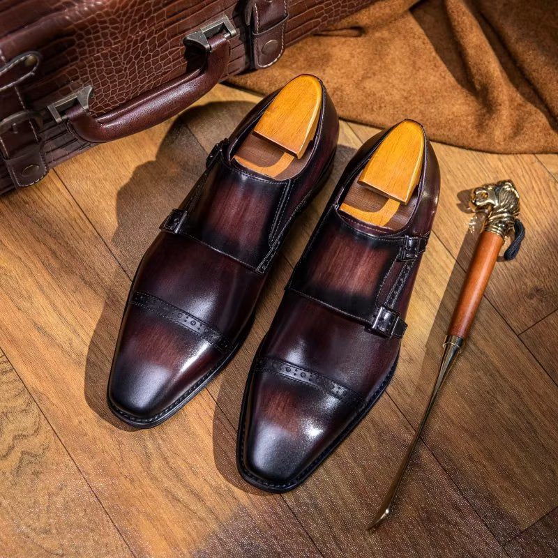 Férfi Hivatalos Cipő Monkstraps Ruhacipő - Kávé