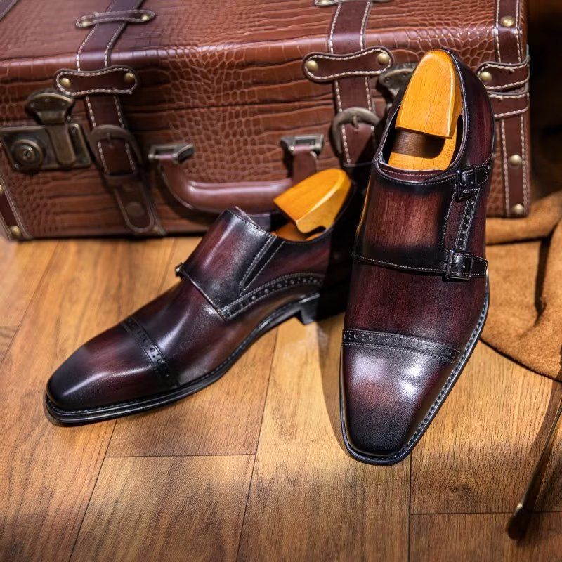 Férfi Hivatalos Cipő Monkstraps Ruhacipő - Kávé