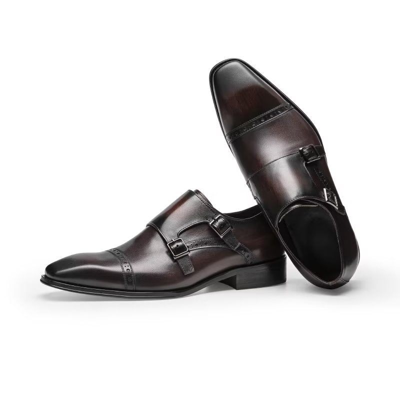 Férfi Hivatalos Cipő Monkstraps Ruhacipő - Kávé