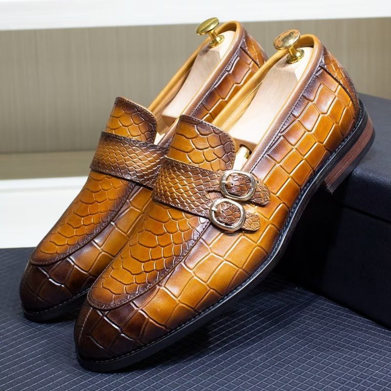 Férfi Hivatalos Cipő Valódi Bőr Elegáns Crocformal Classic Brogues - Barna