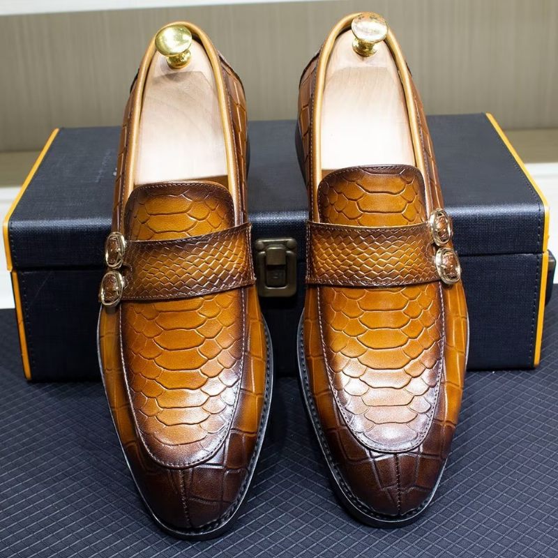 Férfi Hivatalos Cipő Valódi Bőr Elegáns Crocformal Classic Brogues - Barna