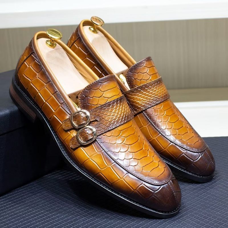 Férfi Hivatalos Cipő Valódi Bőr Elegáns Crocformal Classic Brogues - Barna