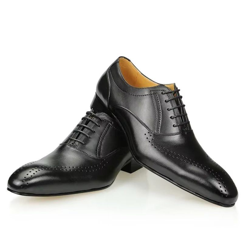 Férfi Hivatalos Cipő Valódi Bőr Elegáns Esküvői Brogues - Fekete