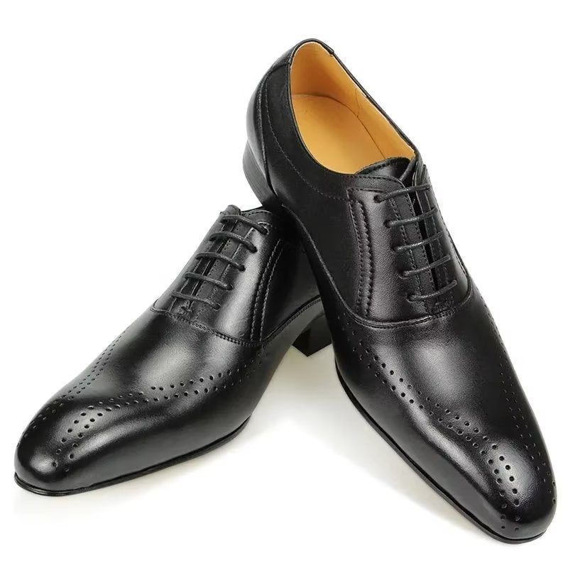 Férfi Hivatalos Cipő Valódi Bőr Elegáns Esküvői Brogues - Fekete