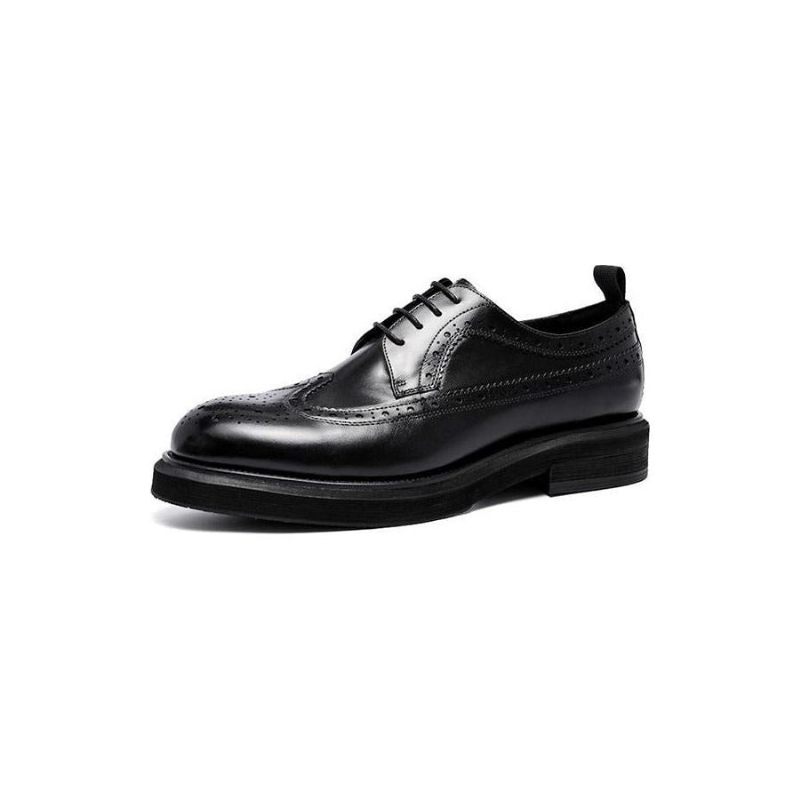 Férfi Hivatalos Cipő Valódi Bőr Fűzős Brogues - Fekete