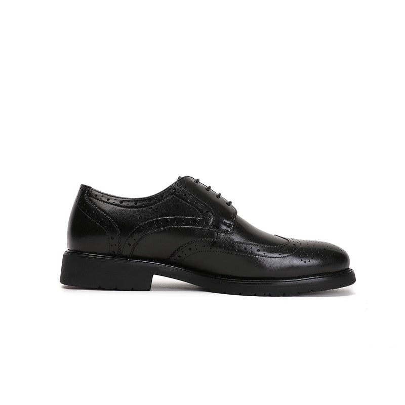 Férfi Hivatalos Cipő Wingtip Luxus Egzotikus Hegyes Orrú Oxford Brogues - Fekete