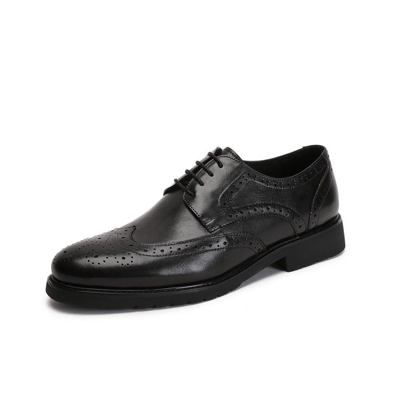 Férfi Hivatalos Cipő Wingtip Luxus Egzotikus Hegyes Orrú Oxford Brogues - Fekete