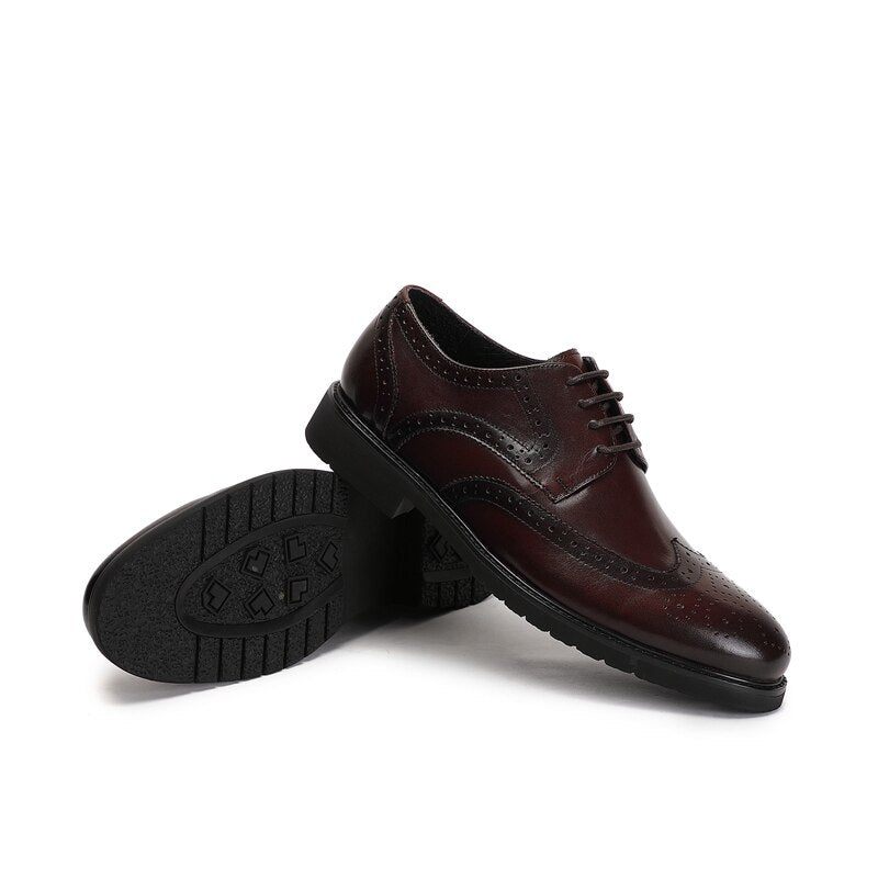 Férfi Hivatalos Cipő Wingtip Luxus Egzotikus Hegyes Orrú Oxford Brogues - Kávé