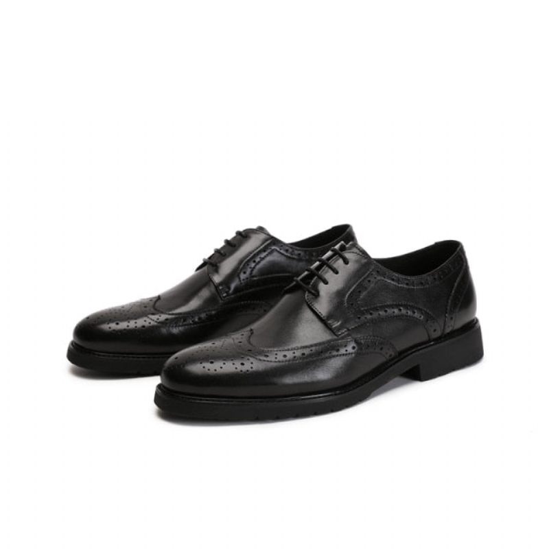 Férfi Hivatalos Cipő Wingtip Luxus Egzotikus Hegyes Orrú Oxford Brogues - Fekete