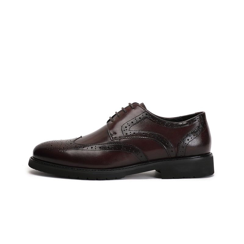 Férfi Hivatalos Cipő Wingtip Luxus Egzotikus Hegyes Orrú Oxford Brogues - Kávé