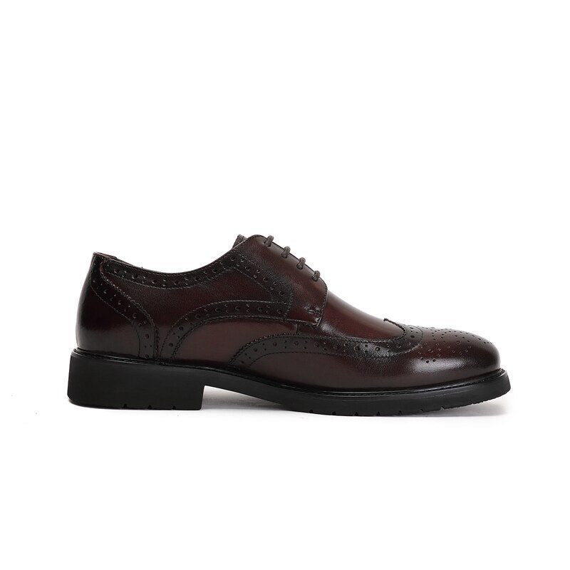 Férfi Hivatalos Cipő Wingtip Luxus Egzotikus Hegyes Orrú Oxford Brogues - Kávé