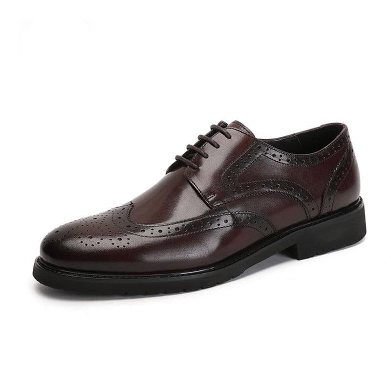 Férfi Hivatalos Cipő Wingtip Luxus Egzotikus Hegyes Orrú Oxford Brogues - Kávé