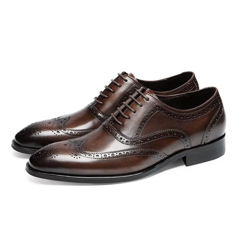 Férfi Hivatalos Cipők Bőr Fűzős Brogues - Kávé