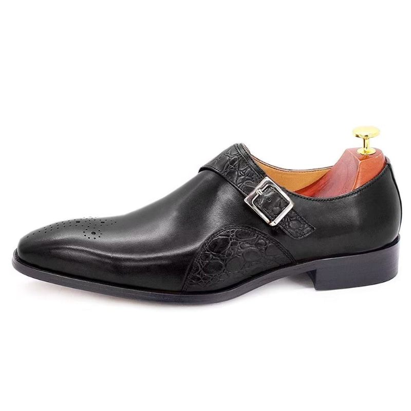 Férfi Hivatalos Cipők Croc-dombornyomású Monkstraps Ruhacipők