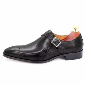 Férfi Hivatalos Cipők Croc-dombornyomású Monkstraps Ruhacipők