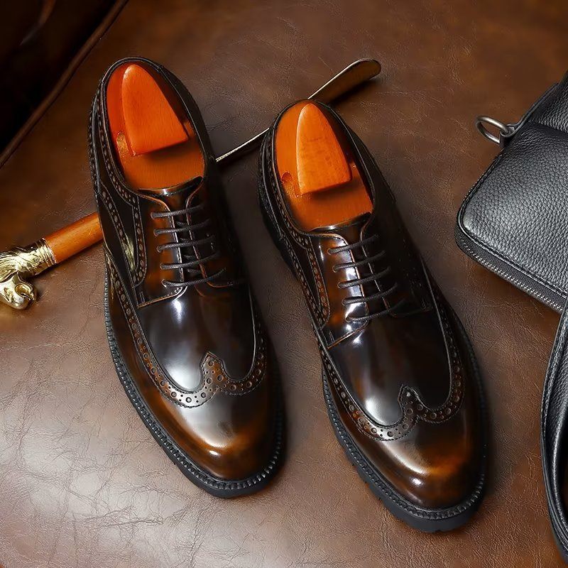 Férfi Hivatalos Cipők Dombornyomott Elegance Brogue Ruhacipő - Kávé