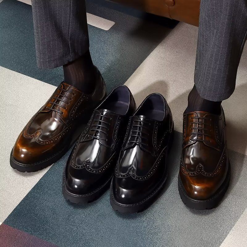 Férfi Hivatalos Cipők Dombornyomott Elegance Brogue Ruhacipő - Kávé