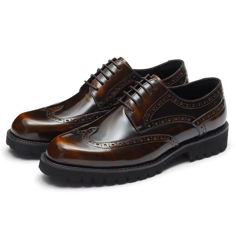 Férfi Hivatalos Cipők Dombornyomott Elegance Brogue Ruhacipő - Kávé