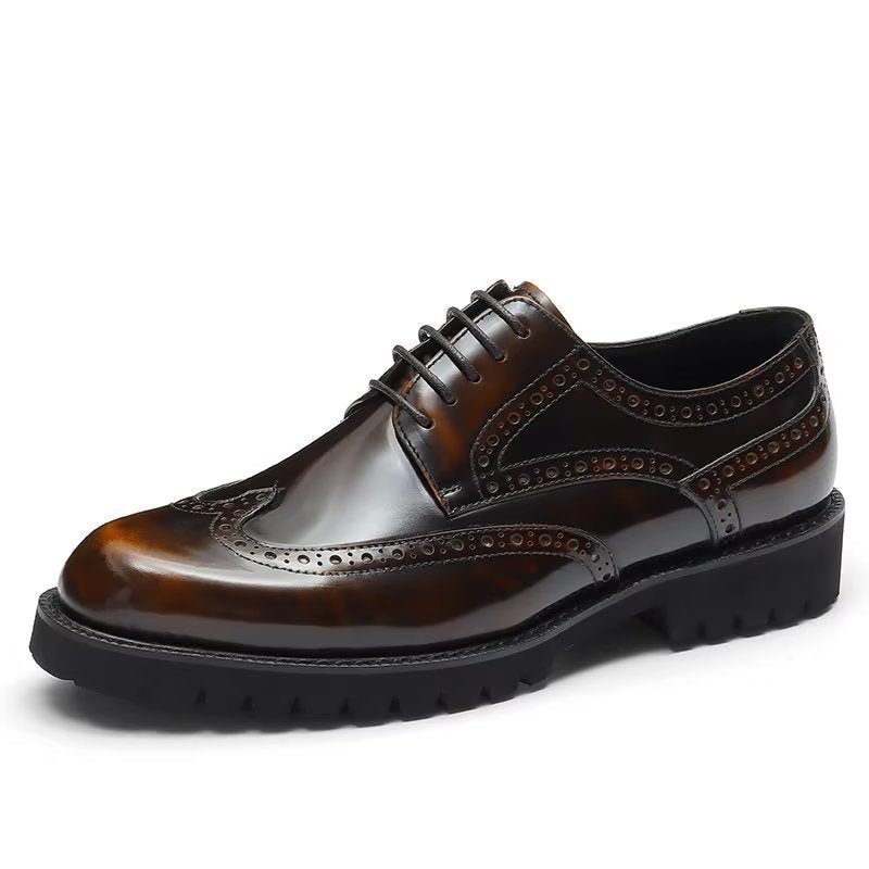 Férfi Hivatalos Cipők Dombornyomott Elegance Brogue Ruhacipő - Kávé