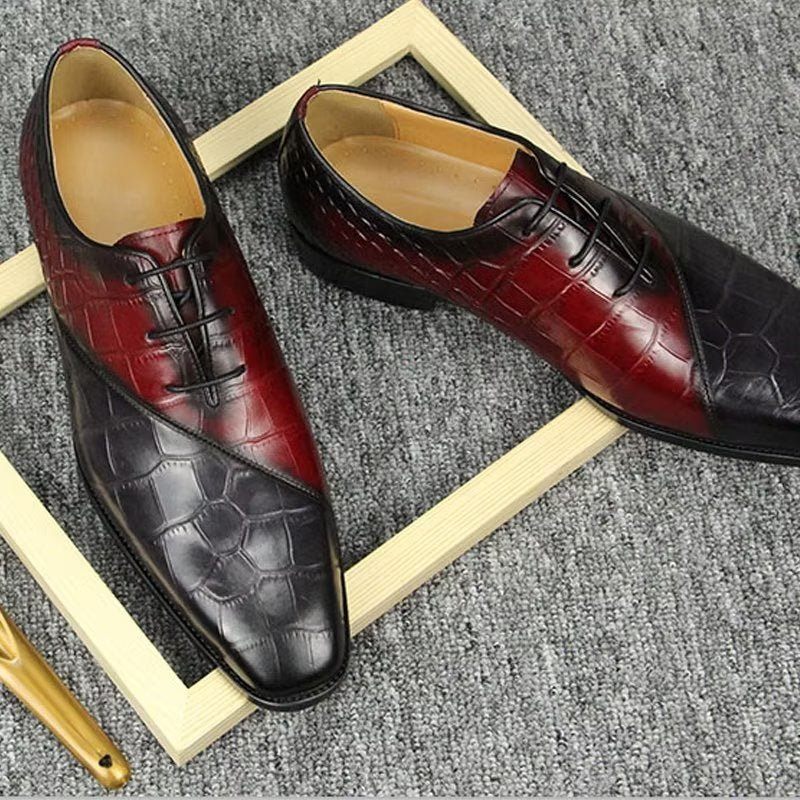 Férfi Hivatalos Cipők Elegáns Brogue Bőr Esküvői - Piros