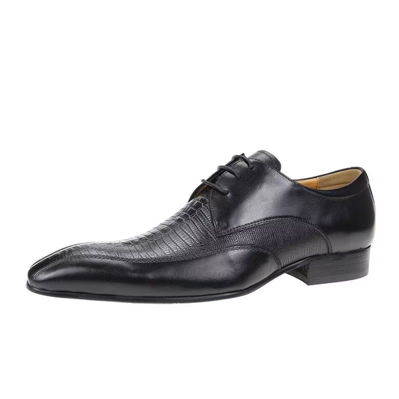 Férfi Hivatalos Cipők Elegáns Krokodilbőr Luxus Brogue Oxford - Fekete