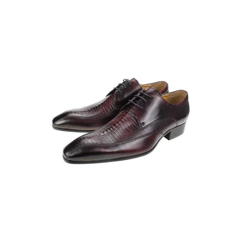 Férfi Hivatalos Cipők Elegáns Krokodilbőr Luxus Brogue Oxford - Piros