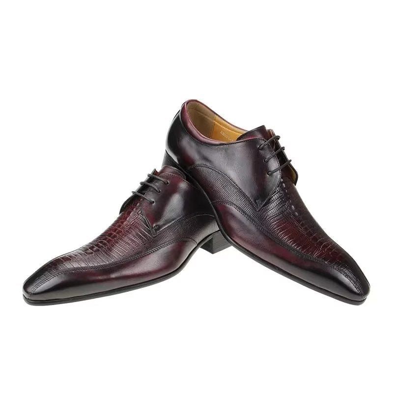 Férfi Hivatalos Cipők Elegáns Krokodilbőr Luxus Brogue Oxford - Piros