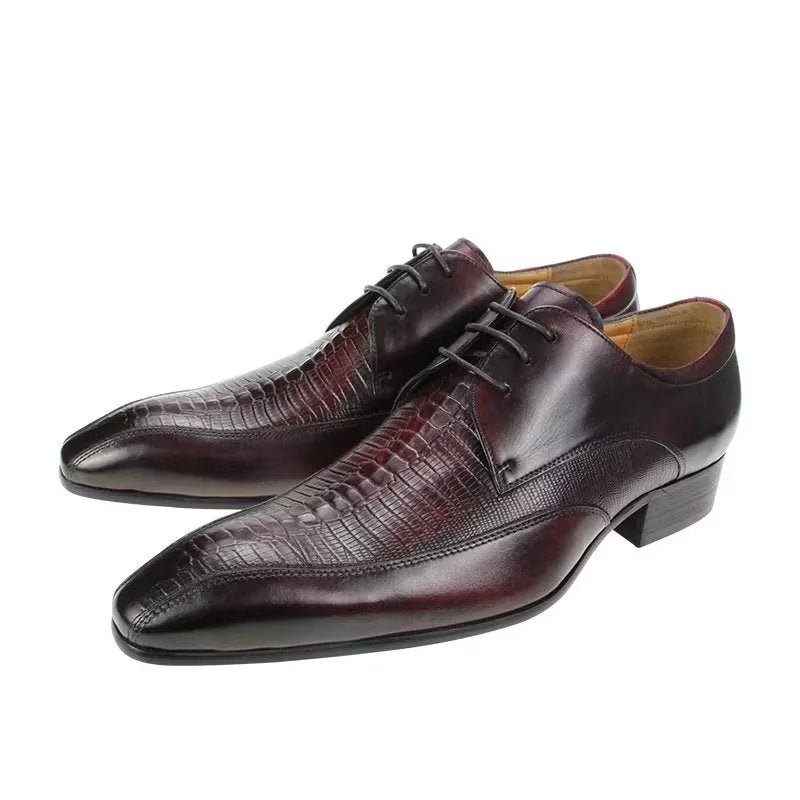 Férfi Hivatalos Cipők Elegáns Krokodilbőr Luxus Brogue Oxford - Piros