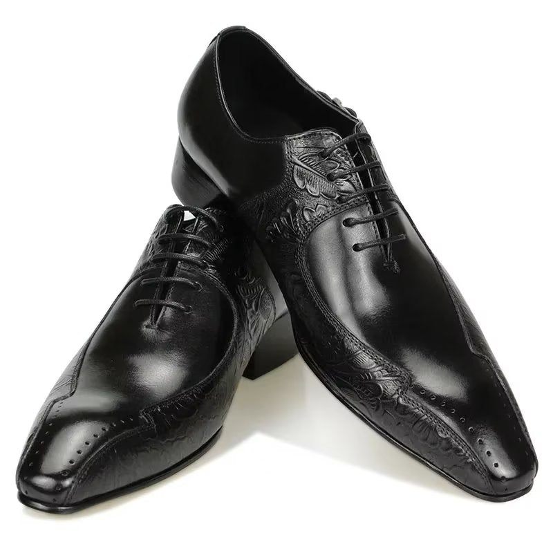 Férfi Hivatalos Cipők Elegáns Valódi Bőr Esküvői Brogue - Fekete