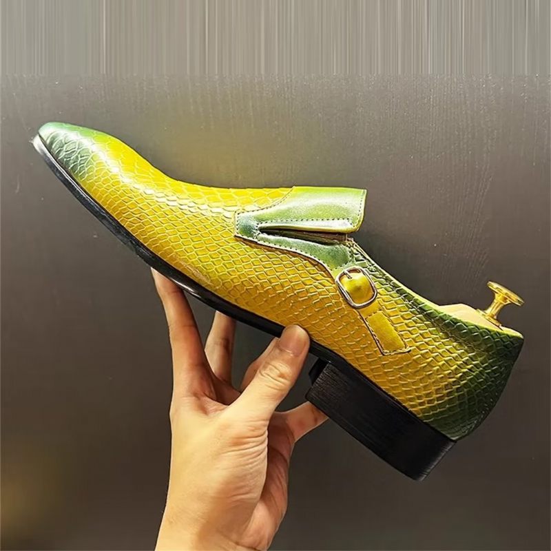 Férfi Hivatalos Cipők Eredeti Krokodilmintás Kifinomult Slip-on - Sárga