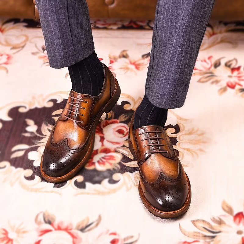 Férfi Hivatalos Cipők Exquisite Brogues - Kávé