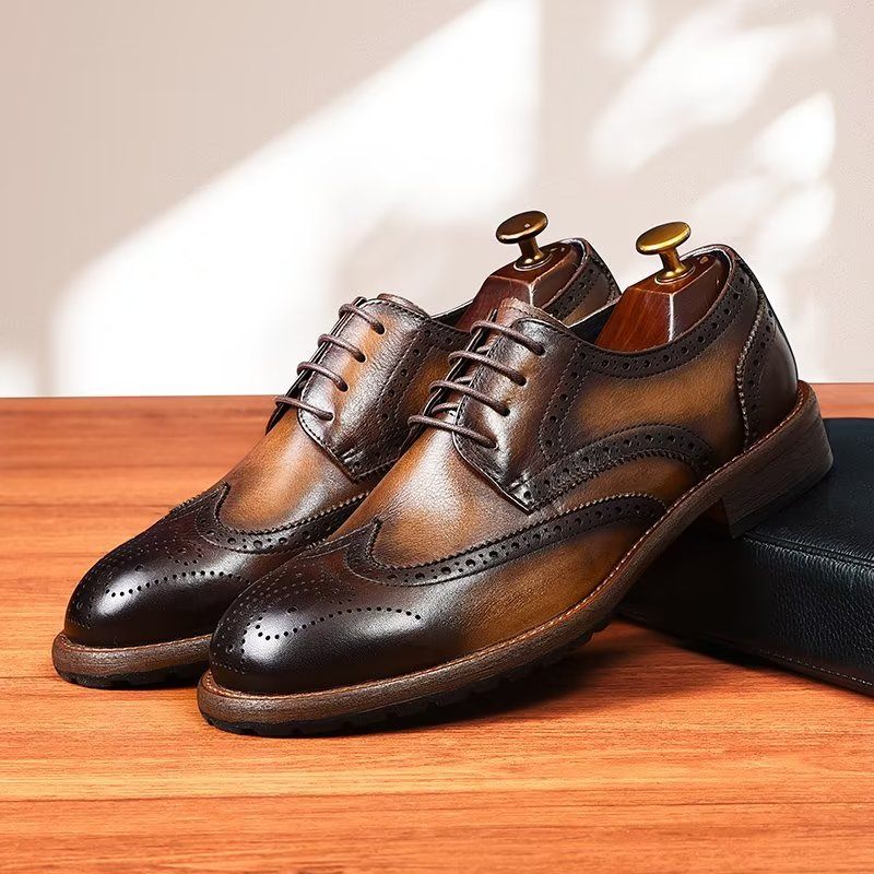 Férfi Hivatalos Cipők Exquisite Brogues - Kávé