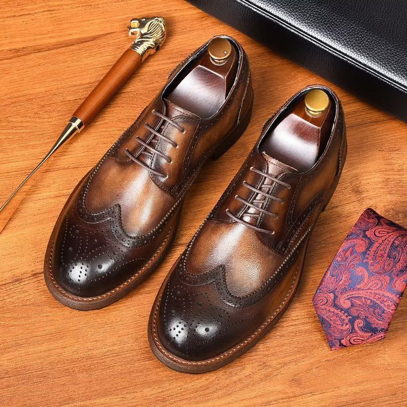 Férfi Hivatalos Cipők Exquisite Brogues - Kávé