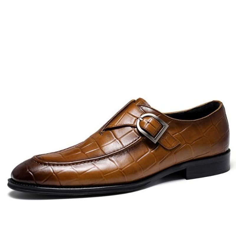 Férfi Hivatalos Cipők Krokodilbőr Elegance Slip-on Hegyes Orrú Ruhacipők - Kávé