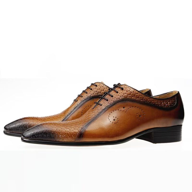 Férfi Hivatalos Cipők Pazar Bőr Brogue Wedding Oxfords - Barna