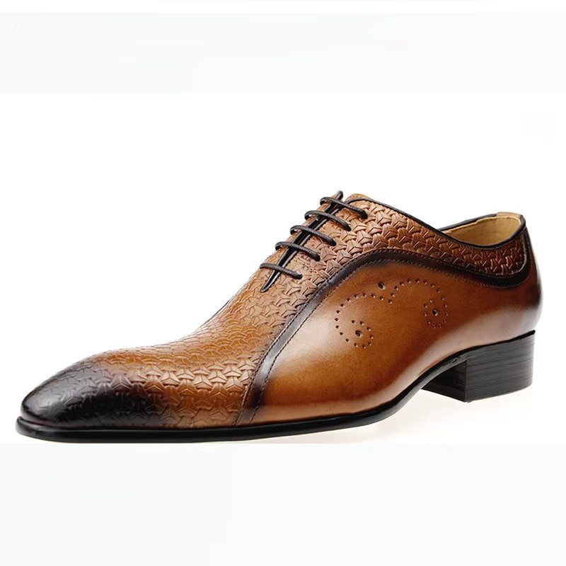 Férfi Hivatalos Cipők Pazar Bőr Brogue Wedding Oxfords - Barna