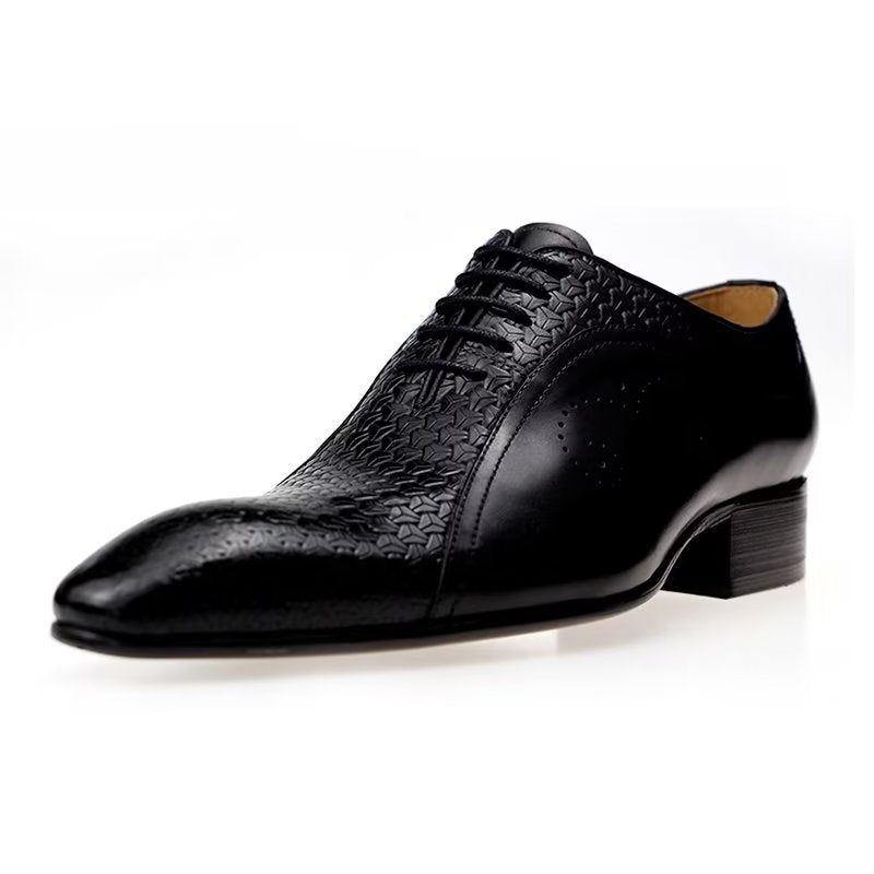 Férfi Hivatalos Cipők Pazar Bőr Brogue Wedding Oxfords - Fekete