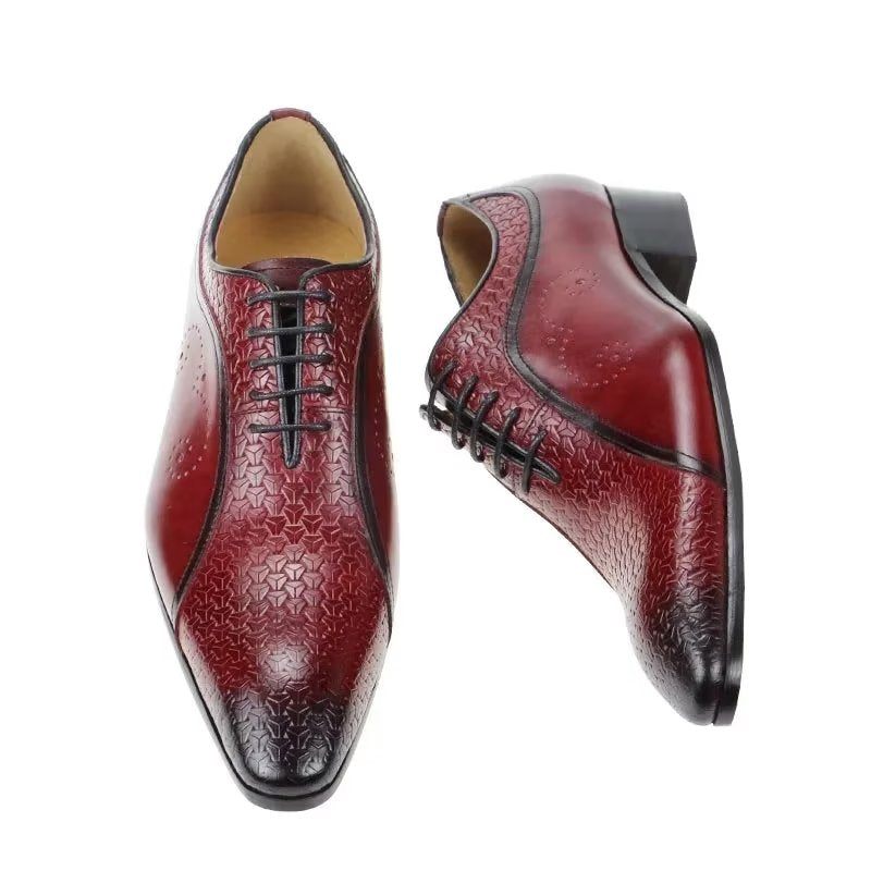 Férfi Hivatalos Cipők Pazar Bőr Brogue Wedding Oxfords - Piros