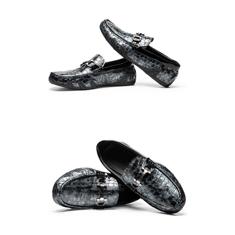 Férfi Naplopók Alligator Slip-on Loafers - Kék