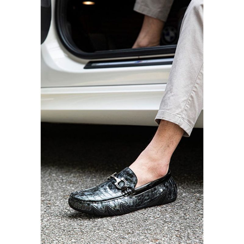 Férfi Naplopók Alligator Slip-on Loafers - Kék