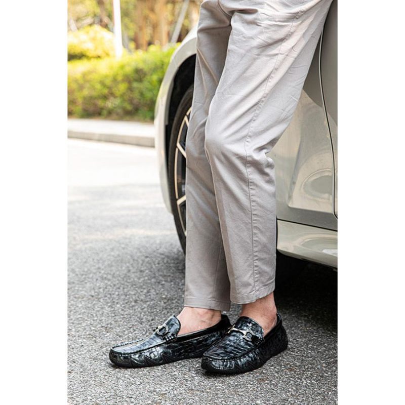 Férfi Naplopók Alligator Slip-on Loafers - Kék